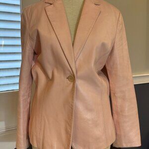 Pink Leather Siena Studio Jacket Size 10